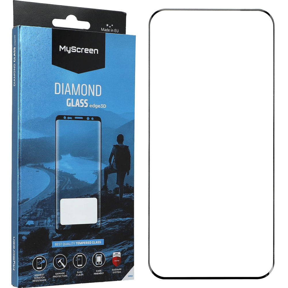Szkło hartowane na ekran MyScreen Diamond Glass Edge 3D do Honor Magic 7 Pro, czarna ramka.